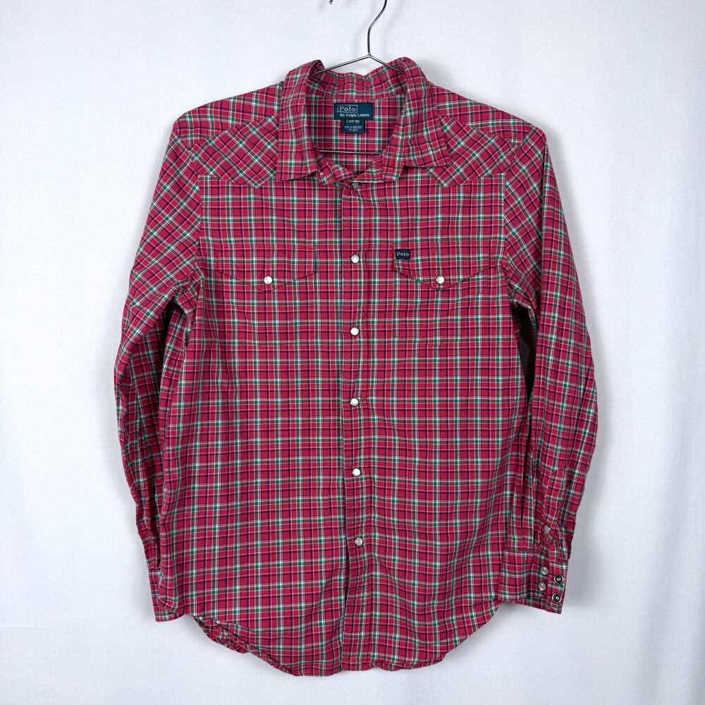 Polo Ralph Lauren Western Shirt Youth Boys 14/16  Pearl Snap Long Sleeve